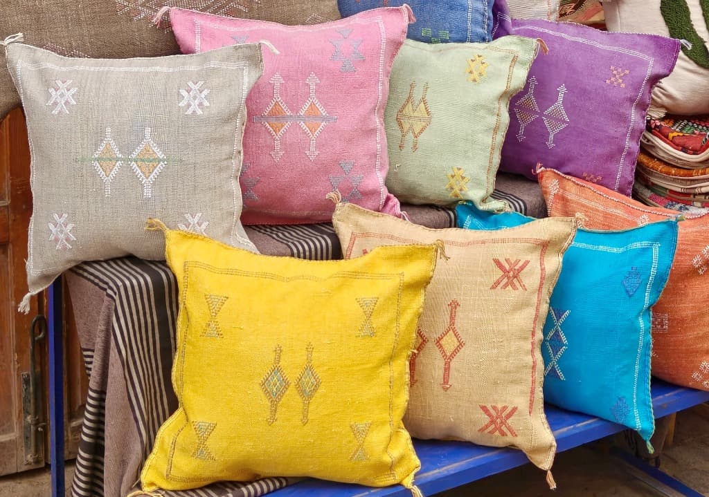 Colorful sabra pillows array
