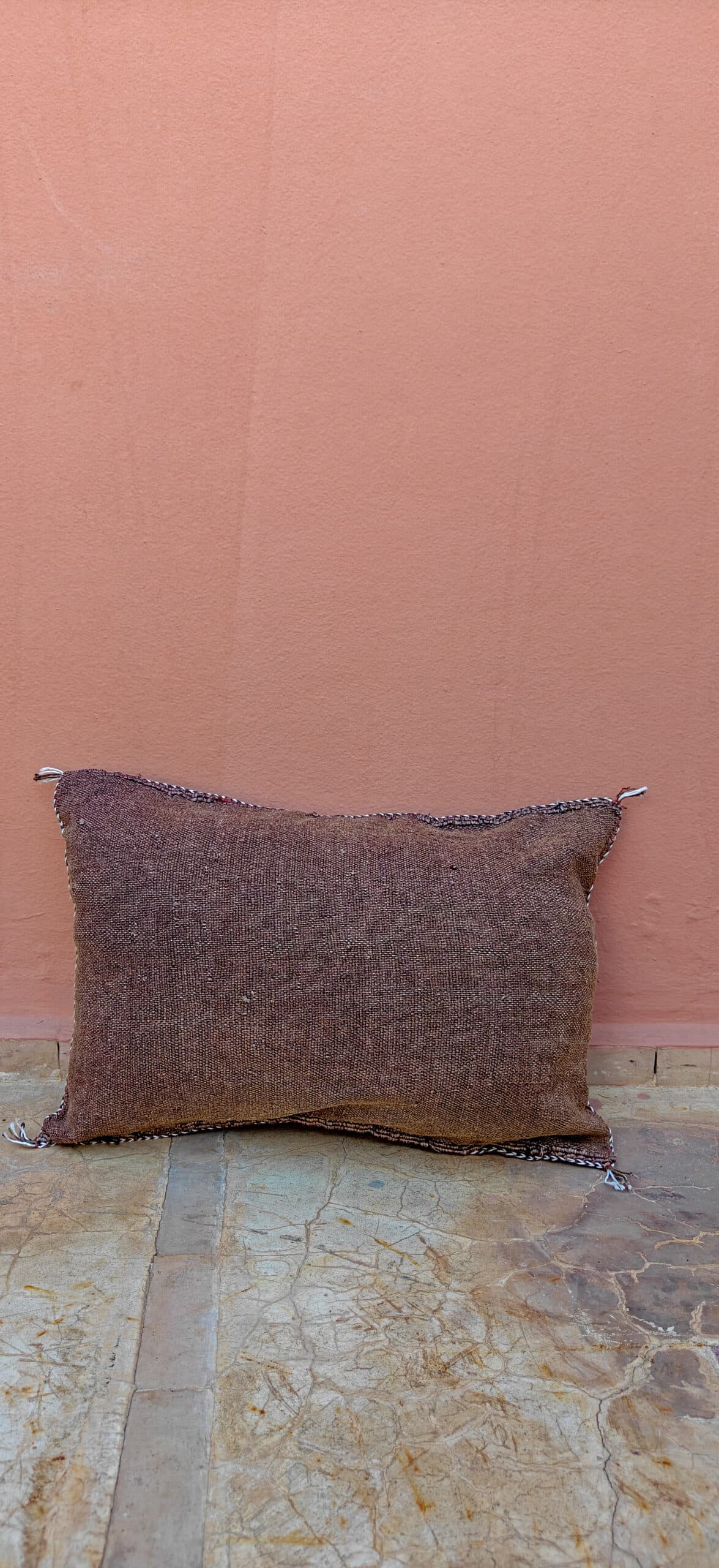 Sabra Lumbar Cushion - Sienna Brown & White Star Diamond 3