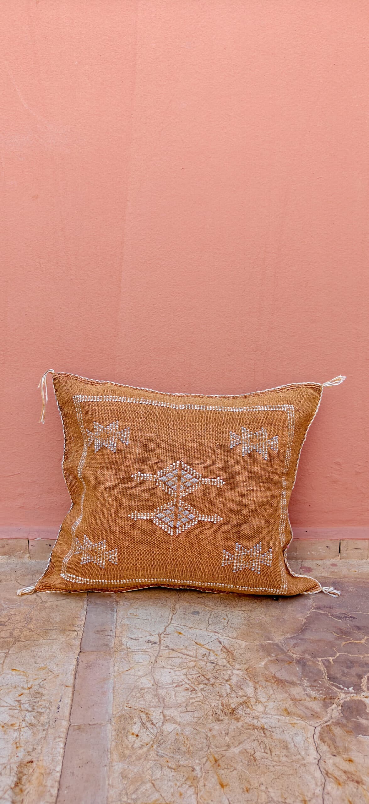 Sabra Square Cushion - Desert Amber & Silver Diamond
