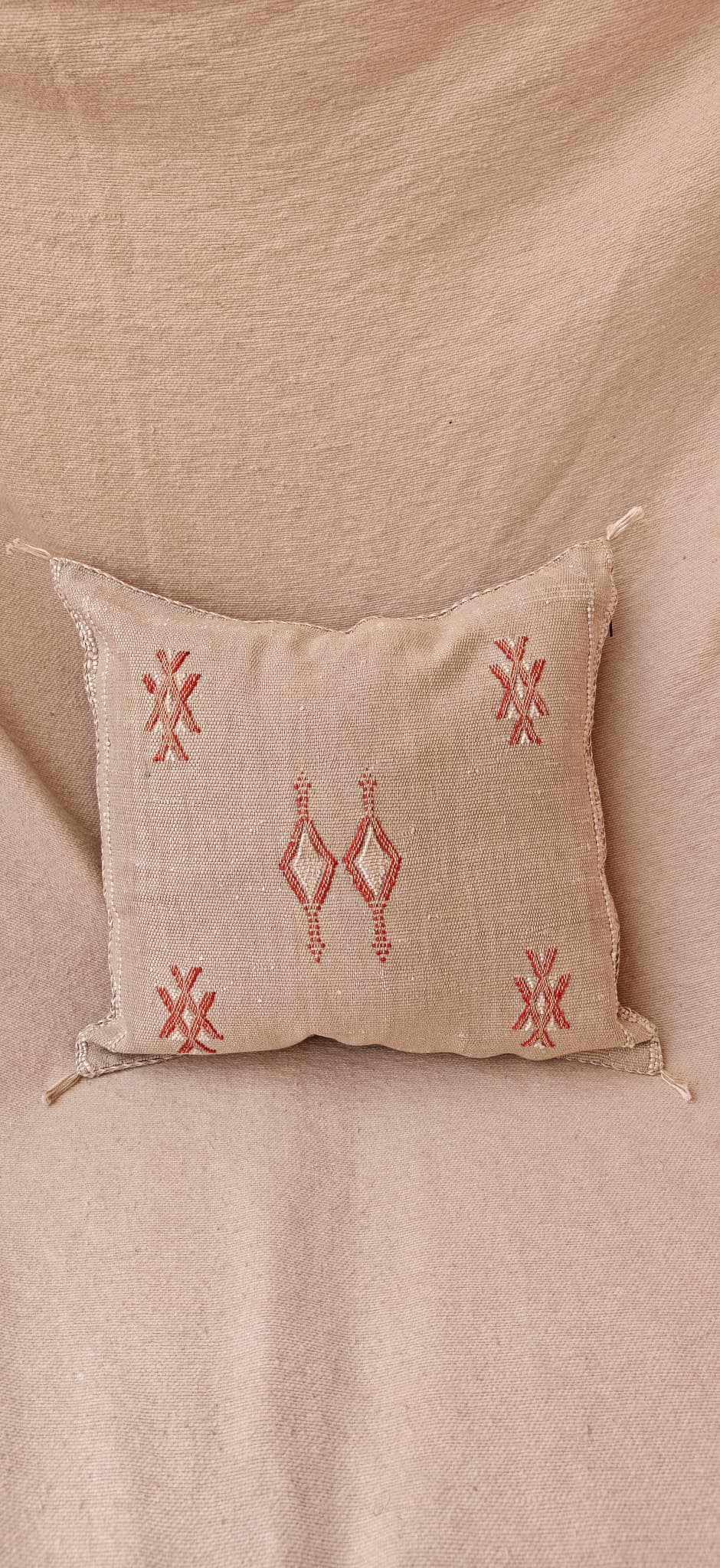 Sabra Square Cushion - Sand & Rust
